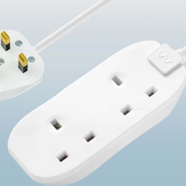 MASTERPLUG 2 Sockets, 2m, 13A, White