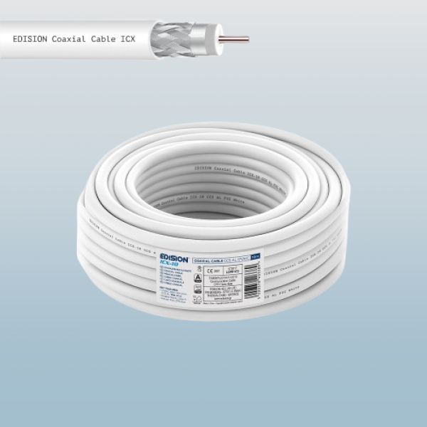 EDISION COAXIAL Cable ICX-10 CCS AL Eca PVC White 10m