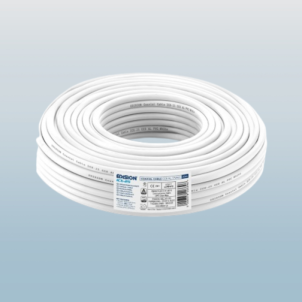 EDISION COAXIAL Cable ICX-25 CCS AL Eca PVC White 25m